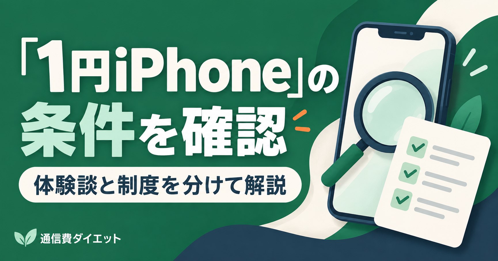 1円iPhoneの条件について体験談と制度を分けて解説する記事のアイキャッチ